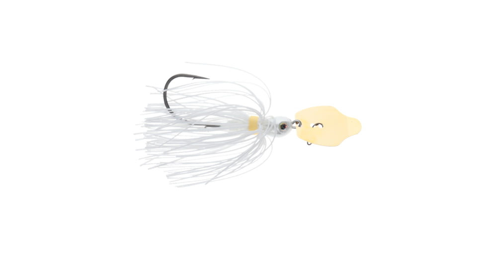 Strike King Thunder Cricket Gold Fishing Lure, Vibrating Swim Jig, White, 1/2oz, TCGVSJ12-10, TCGVSJ12-10