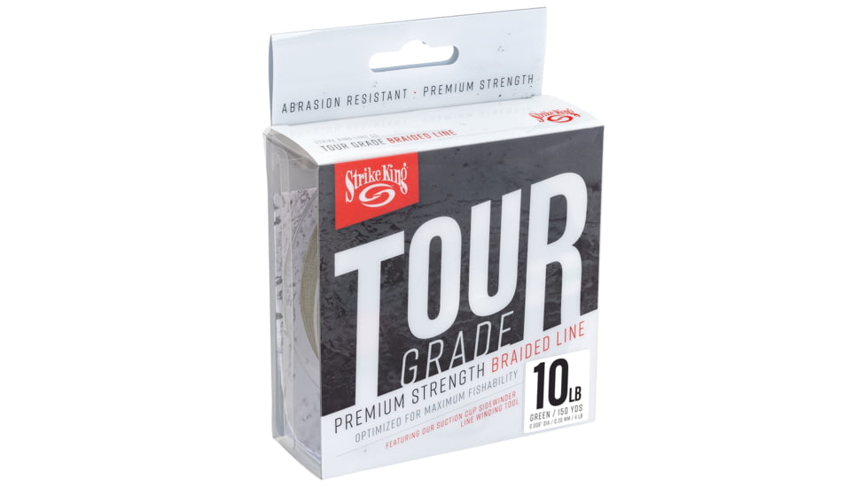 Strike King Tour Grade Braid Fishing Line, 10lb Test, 150-Yards, Green, TGB150-10G