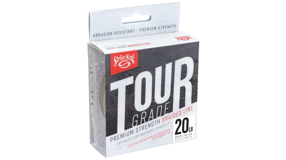 Strike King Tour Grade Braid Fishing Line, 20lb Test, 150-Yards, Green, TGB150-20G