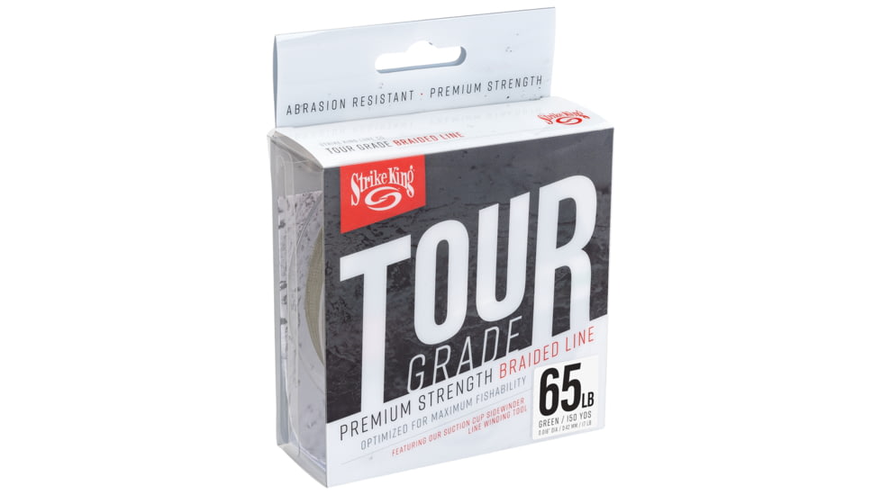 Strike King Tour Grade Braid Fishing Line, 65lb Test, 150-Yards, Yellow, TGB150-65Y