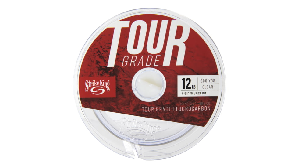 Strike King Tour Grade Fluorocarbon Fishing Line, 10lb Test, 200-Yards, Clear, TGFC200-10C