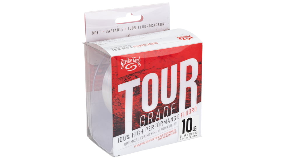 Strike King Tour Grade Fluorocarbon Fishing Line, 10lb Test, 200-Yards, Clear, TGFC200-10C