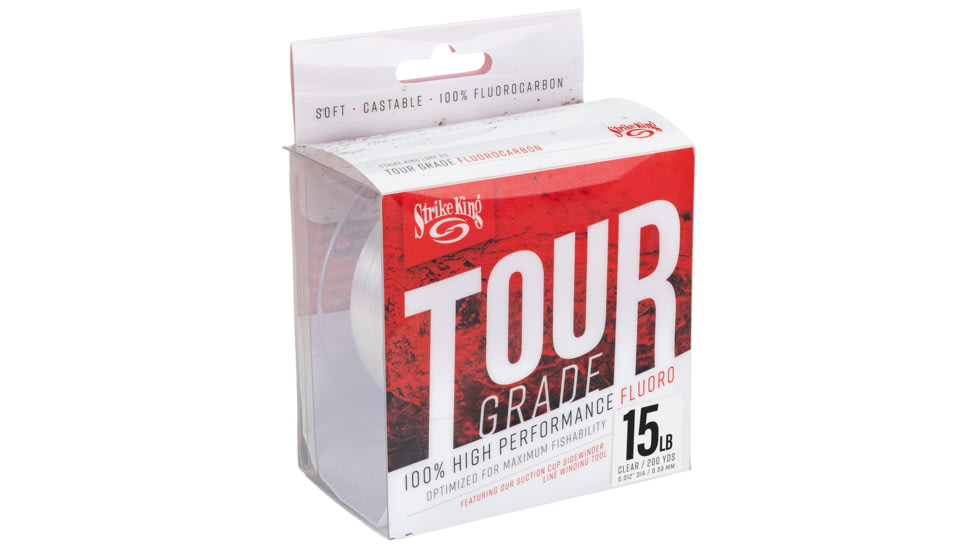 Strike King Tour Grade Fluorocarbon Fishing Line, 15lb Test, 200-Yards, Clear, TGFC200-15C