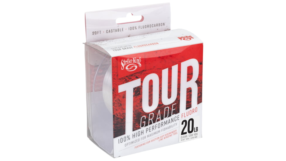 Strike King Tour Grade Fluorocarbon Fishing Line, 20lb Test, 200-Yards, Clear, TGFC200-20C