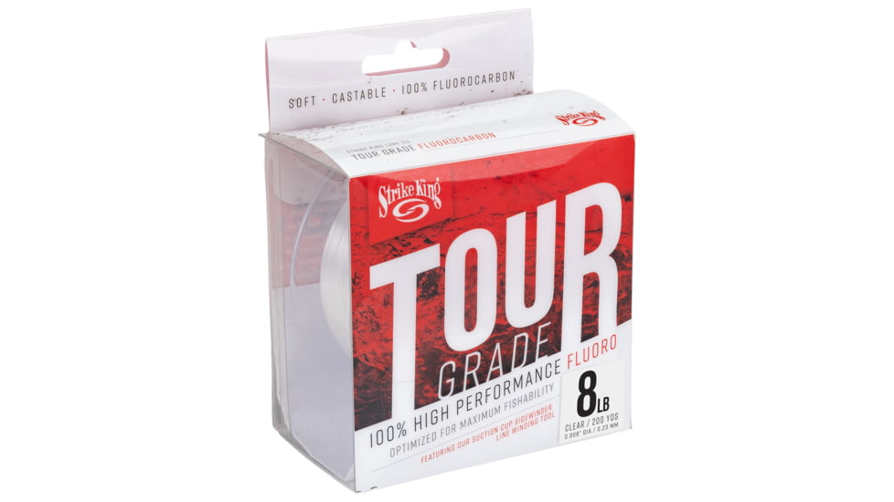 Strike King Tour Grade Fluorocarbon Fishing Line, 8lb Test, 200-Yards, Clear, TGFC200-8C