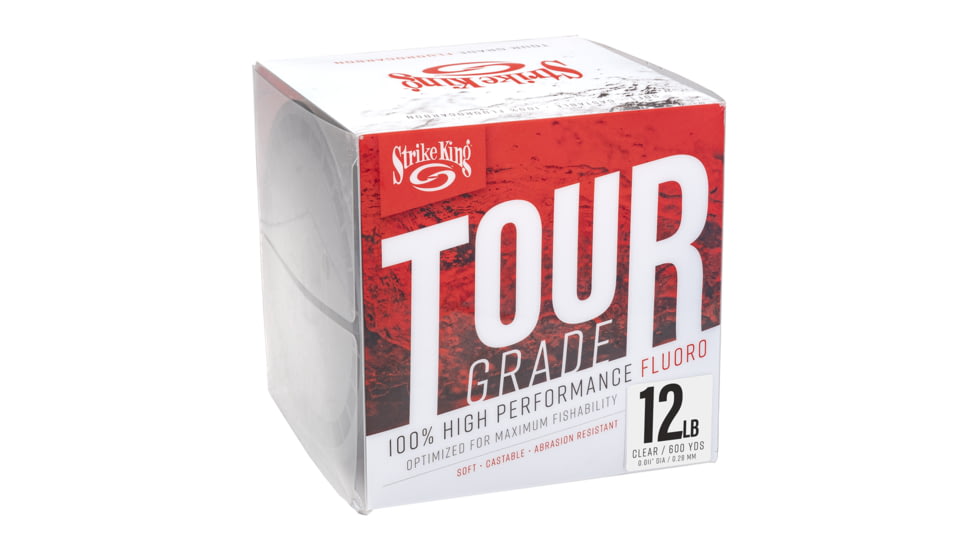 Strike King Tour Grade Fluorocarbon Fishing Line, 12lb Test, 600-Yards, Clear, TGFC600-12C