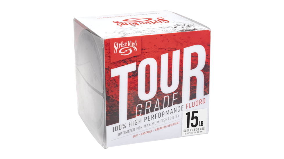 Strike King Tour Grade Fluorocarbon Fishing Line, 15lb Test, 600-Yards, Clear, TGFC600-15C
