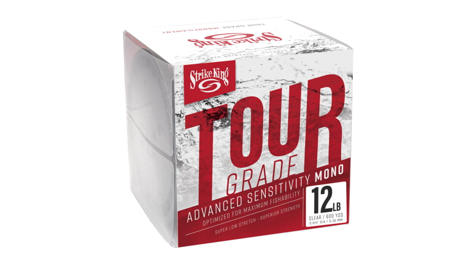 Strike King Tour Grade Monofilament 600 yd Line, Clear, 12lb, TGMF600-12C