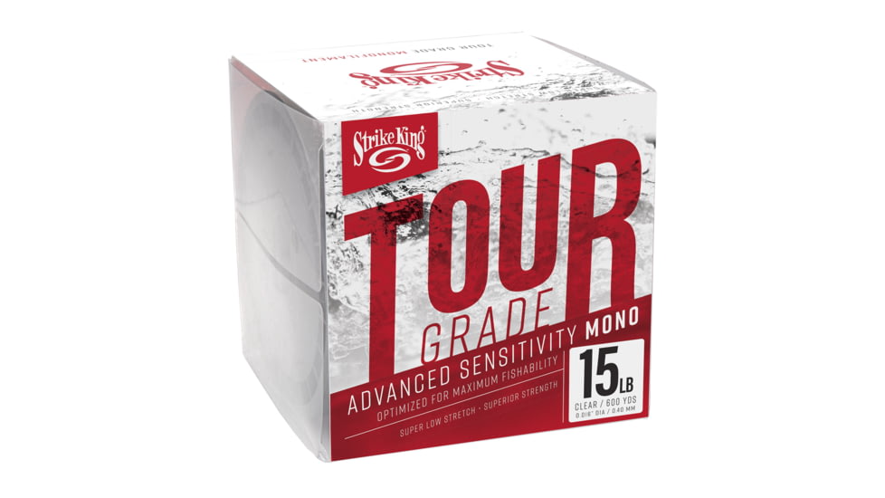 Strike King Tour Grade Monofilament 600 yd Line, Clear, 15lb, TGMF600-15C