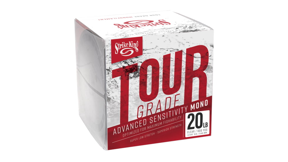 Strike King Tour Grade Monofilament 600 yd Line, Clear, 20lb, TGMF600-20C
