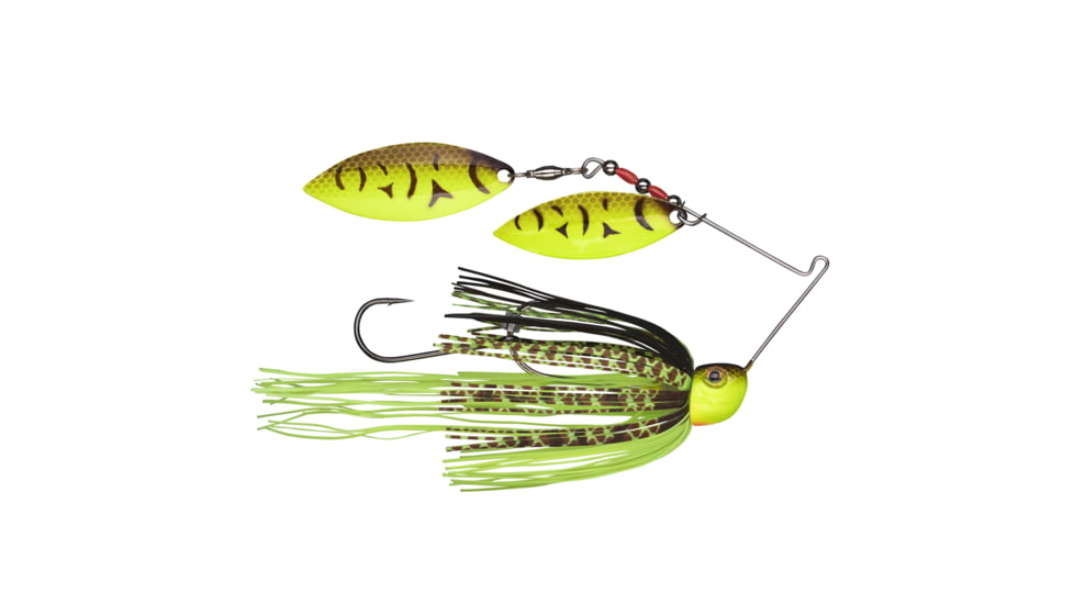 Strike King Tour Grade Painted Blade Spinnerbait, Bass Fishing Lure, Chartreuse Belly Craw, 1/2oz, TGSB12WW-562P, TGSB12WW-562P