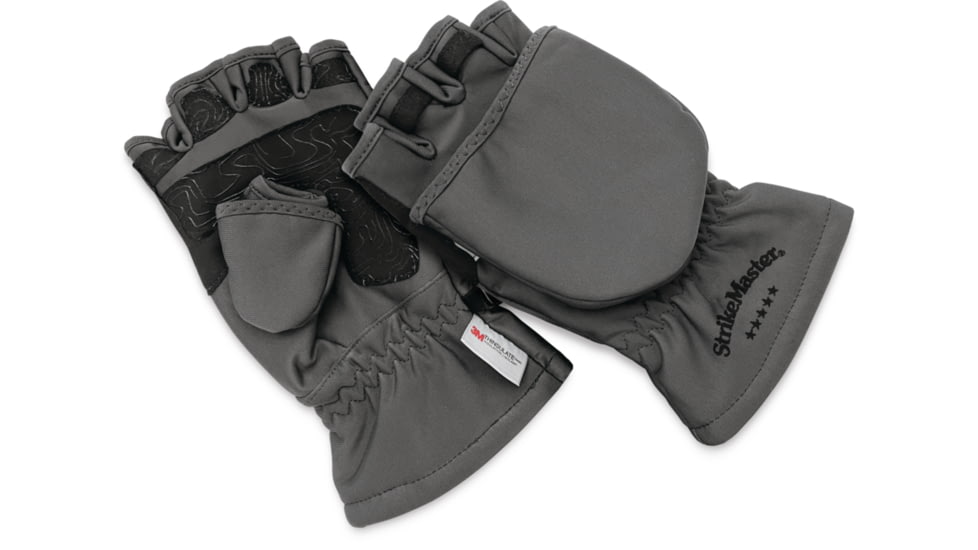 StrikeMaster Gloves Five Finger Flip Mitt - Grey, S, SG05-S