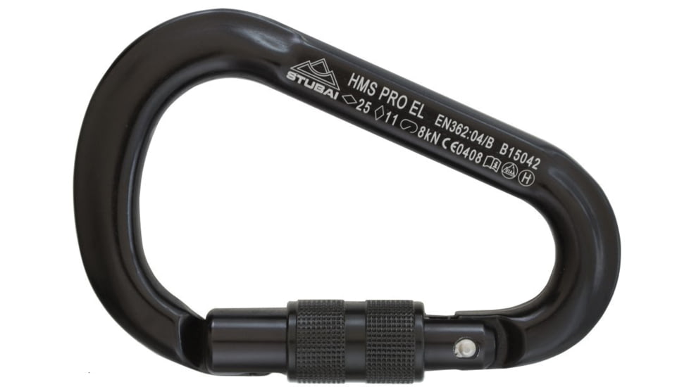 Stubai HMS PRO EASYLOCK Karabiner, Black, 977742