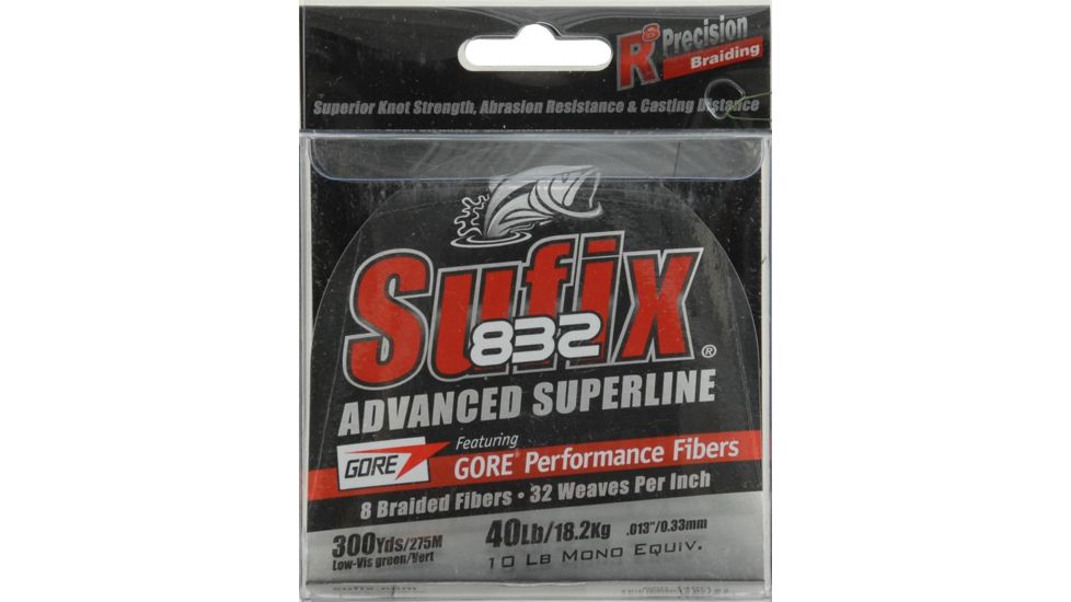 Sufix 832 Braid 40 Lb Lo-Vis Green 068823