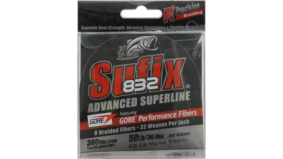 Sufix 832 Braid 80Lb Lovis Grn 300Yd 058277
