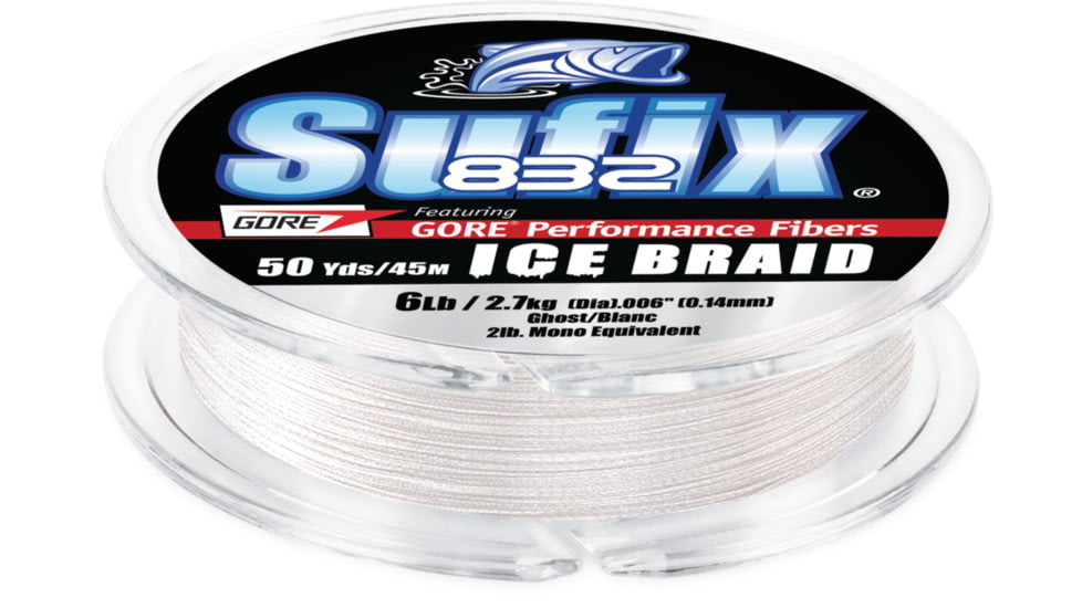Sufix 832 Ice Braid Line 40Lb 50Yd Ghost, 671-030L