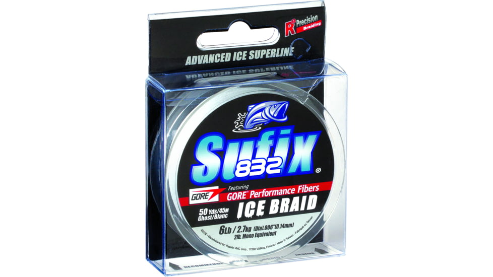 Sufix 832 Ice Braid Line 6Lb 50Yd Ghost, 671-006GH