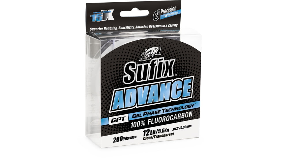 Sufix Advance Fluorocarbon 17lb Line, Clear, 200 Yds, 679-017C