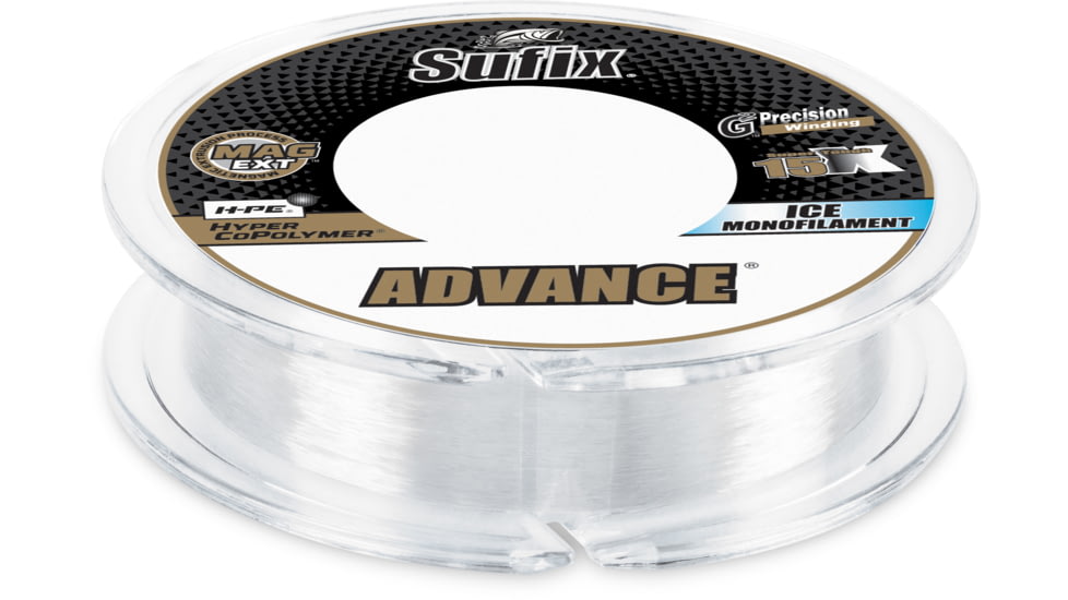 Sufix Advance Ice Monofilament, 6 lb, 100 yd, Clear, 606-006