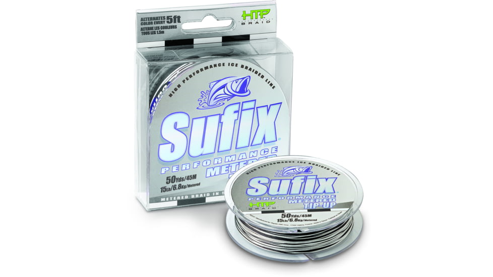 Sufix Metered Tip Up Braid Line 50lb Tip Up Braid, 610-150MC