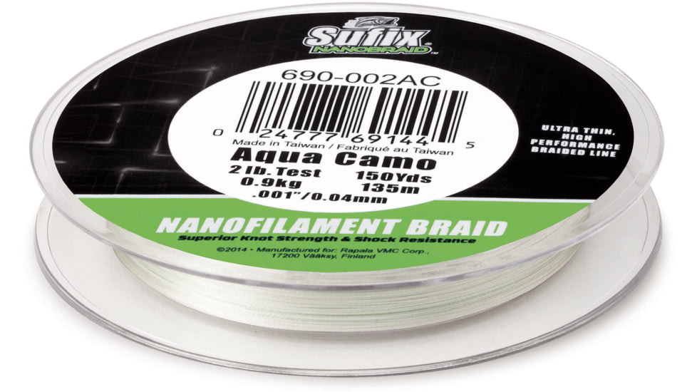 Sufix NanoBraid 12lb Line, Aqua Camo, 150 Yds, 690-012AC