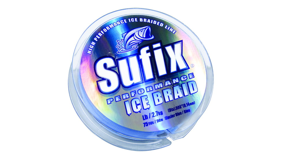 Sufix Performance Ice Braid Line 4lb 75Yds Glacier Blue, 664-004GB
