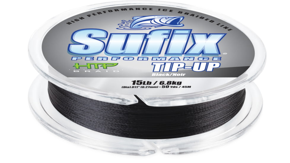 Sufix Performance Tip Up Ice Braid 15 lb, Black, 150yds, 610-215BLK