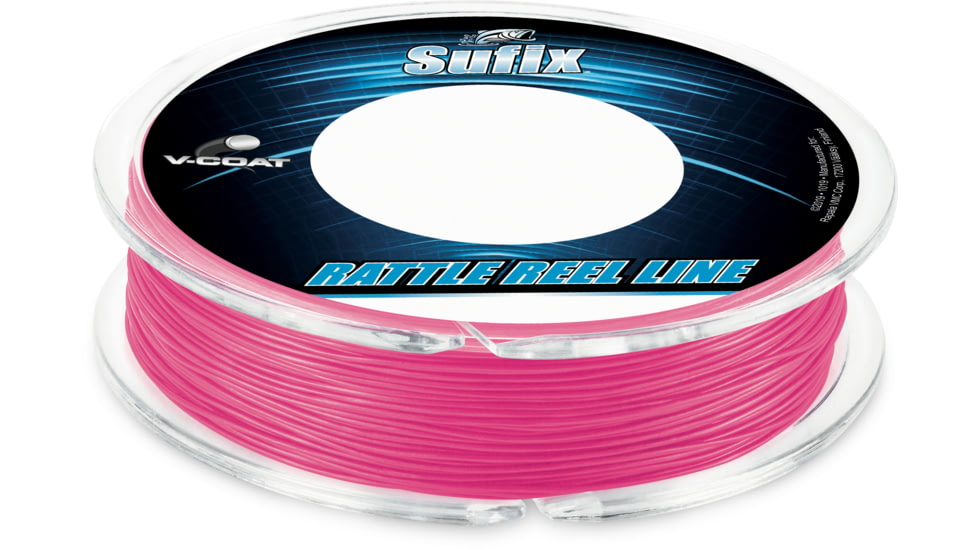 Sufix Rattle Reel Metered V-Coat, 30 lb, Metered Every 50 yd 150 yd, Hot Pink, 613-230P