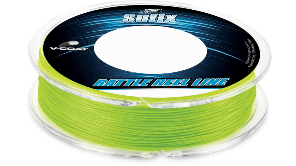 Sufix Rattle Reel Metered V-Coat, 30 lb, Metered Every 50 yd 150 yd, Neon Lime, 613-230L