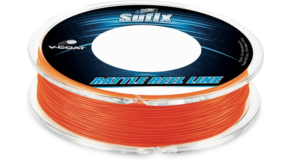 Sufix Rattle Reel V-Coat 30 lb, 50 yd, Neon Fire, 612-130F