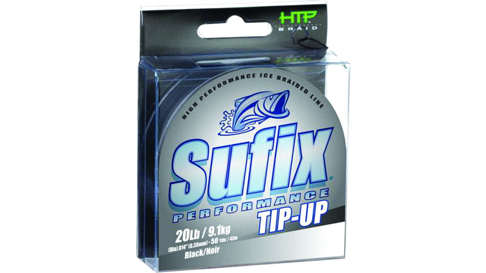 Sufix Tip-Up Ice Braid Line 20lb Black 50Yds, 610-120BLK