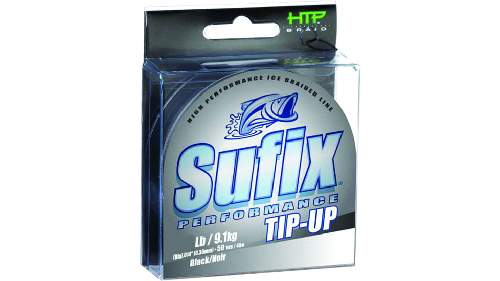 Sufix Tip-Up Ice Braid Line 50lb Black 50Yds, 610-150BLK