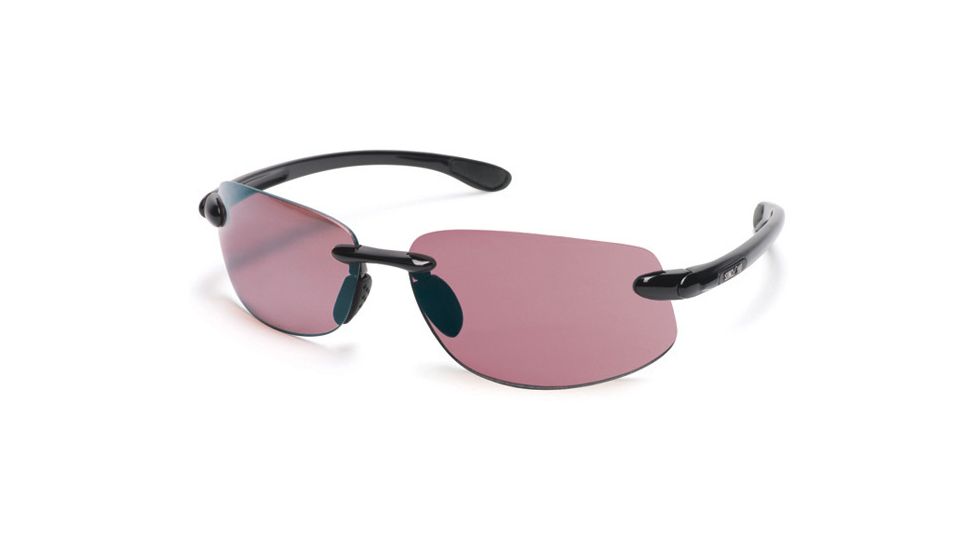 Suncloud Excursion Sun Glasses, Black Frame, Rose Polarized Polycarbonate Lens S-EXPPRSBK