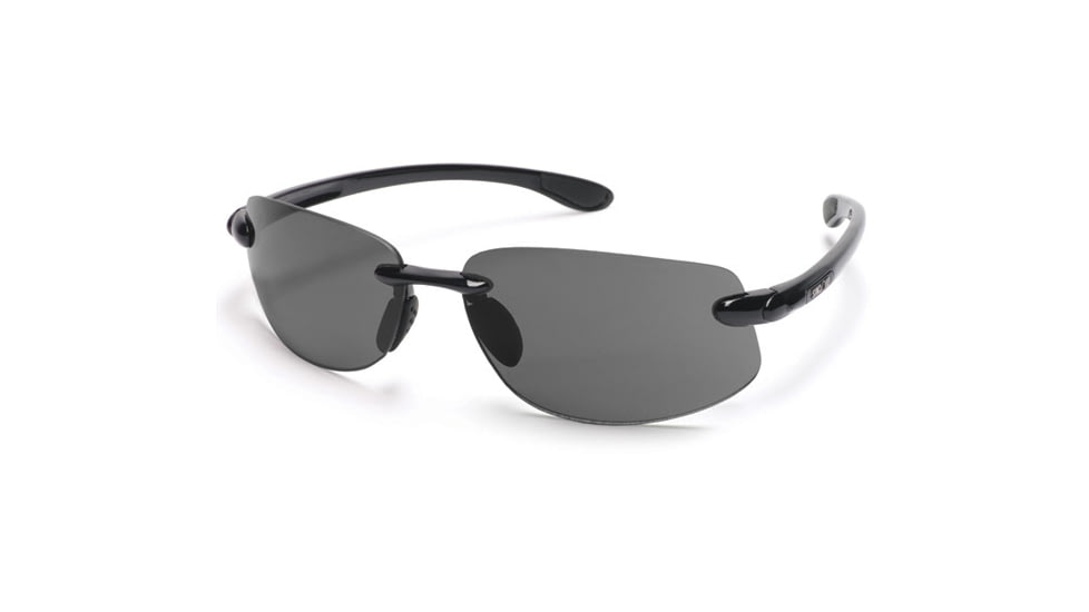 Suncloud Excursion Sun Glasses, Black Frame, Gray Polarized Polycarbonate Lens S-EXPPGYBK