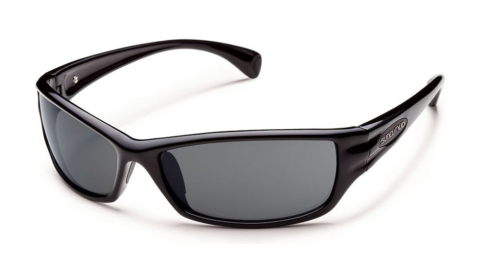 Suncloud Hook Sunglasses Black Frame Gray Polarized Polycarbonate Lens S-HKPPGYBLK