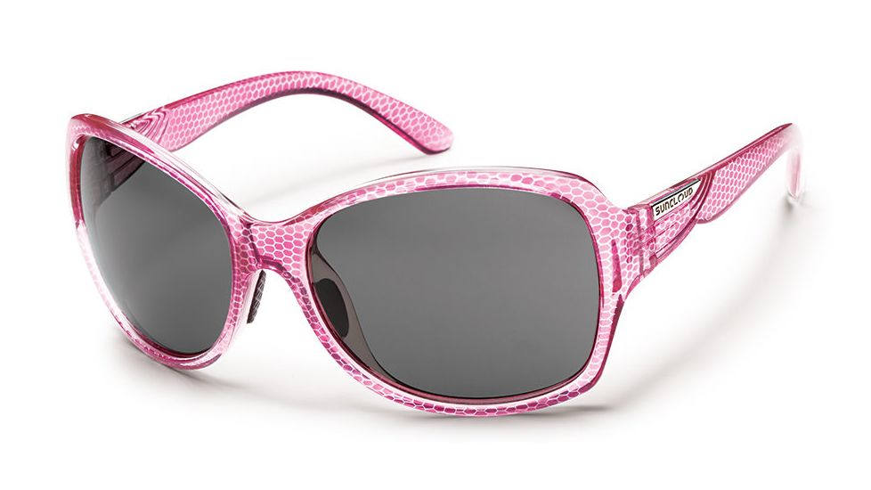 Suncloud Polarized Optics Cassandra Sunglasses - Fuschia Print Frame/Gray Polarized Polycarbonate Lens S-CRPPGYFC