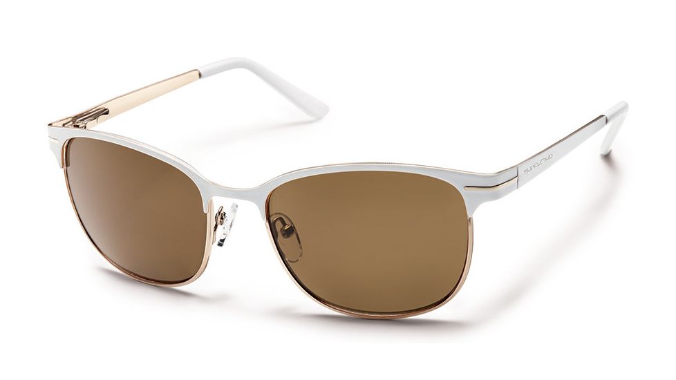 Suncloud Polarized Optics Causeway Sunglasses - White Frame/Brown Polarized Polycarbonate Lens S-CUPPBRWT