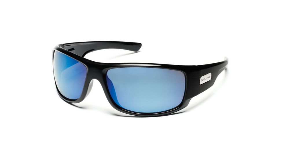 Suncloud Polarized Optics Impulse Sunglasses - Black Frame, Blue Mirror Polarized Polycarbonate Lenses S-IMPPUMBK