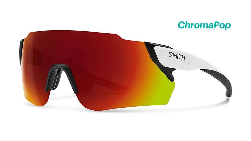 Smith Optics Attack Max Sunglasses, Matte White, ChromaPop Sun Red Mirror, 390360