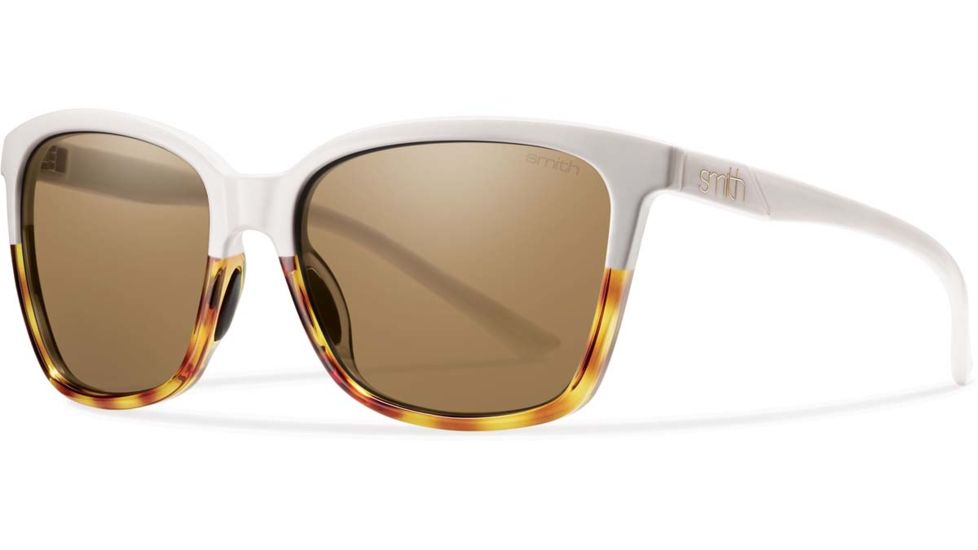 Suncloud Polarized Optics Colette Sunglasses White Fade Tortoise/Brown Carbonic TLT Lenses CLPCBRWFT