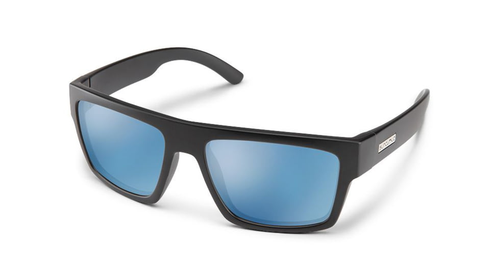 Suncloud Polarized Optics Flatline, Color - Matte Black, Lens Color - Polarized Blue M, 202333003575X
