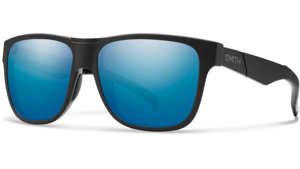 Suncloud Polarized Optics Lowdown Sunglasses-Matte Black-ChromaPop Polar Blue Mirror