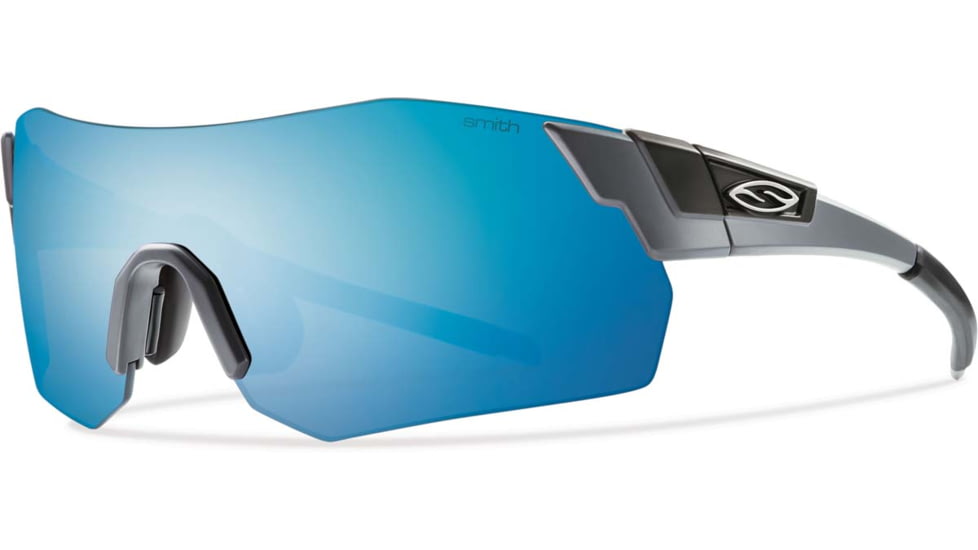 Suncloud Polarized Optics Pivlock Arena Max Sunglasses Matte Cement/Blue Sol-X/Ignitor/Clear Carbonic TLT Lenses ANMPCUGMMCT