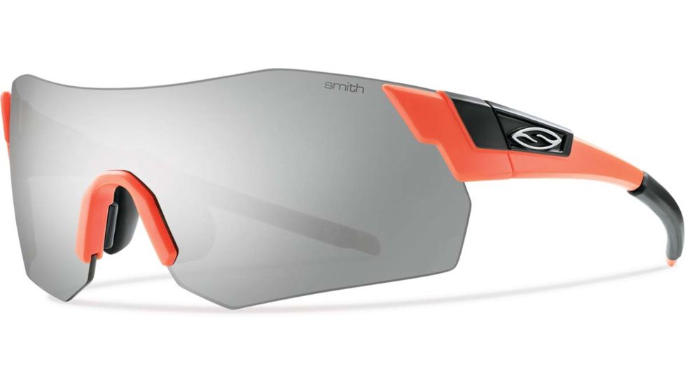 Suncloud Polarized Optics Pivlock Arena Max Sunglasses Safety Orange/Super Platinum/Ignitor/Clear Carbonic TLT Lenses ANMPCSPTSO