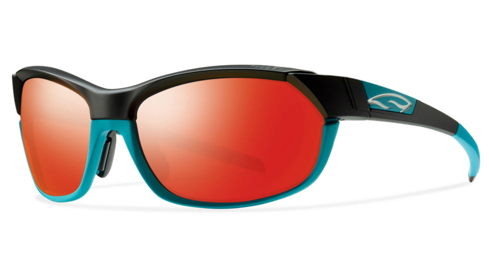 Suncloud Polarized Optics Pivlock Overdrive Sunglasses-Black/Turquoise-Red Sol-X Mirror
