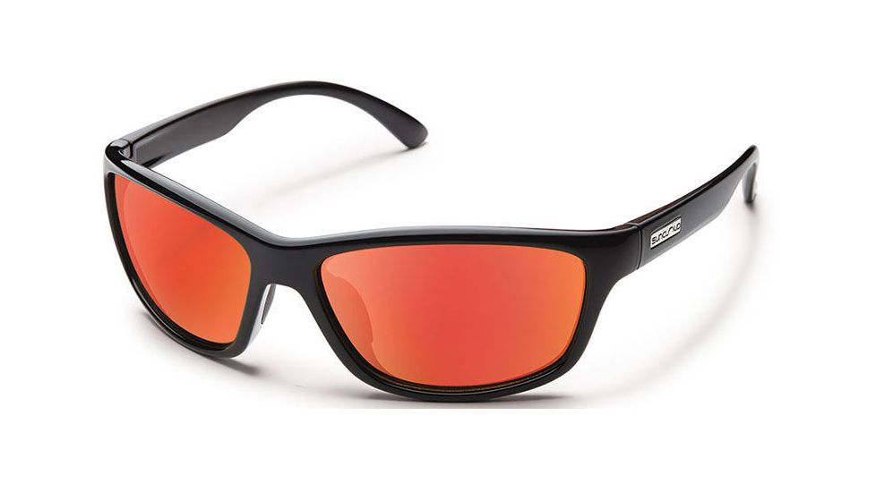 Suncloud Polarized Optics Rowan Sunglasses-Black-Polarized Red Mirror