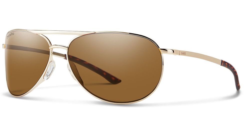 Smith Serpico Slim 2 Sunglasses, Gold Frame, ChromaPop Polarized Brown Lens, SS2CPBRGD