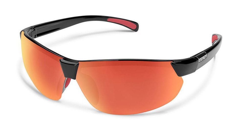 Suncloud Polarized Optics Switchback Sunglasses-Black-Red Mirror