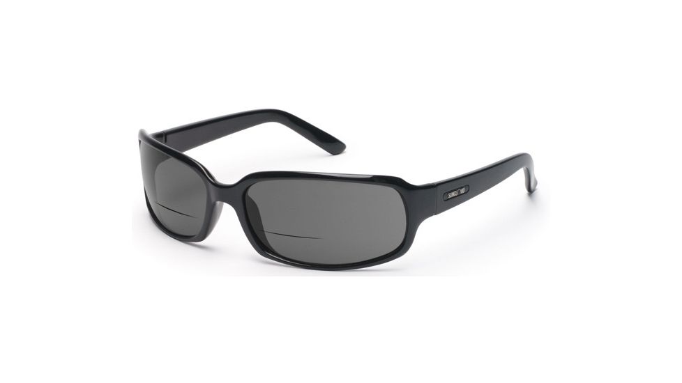 Suncloud Uptown Sunglasses, Black Frame, Gray Polarized Reader Lens