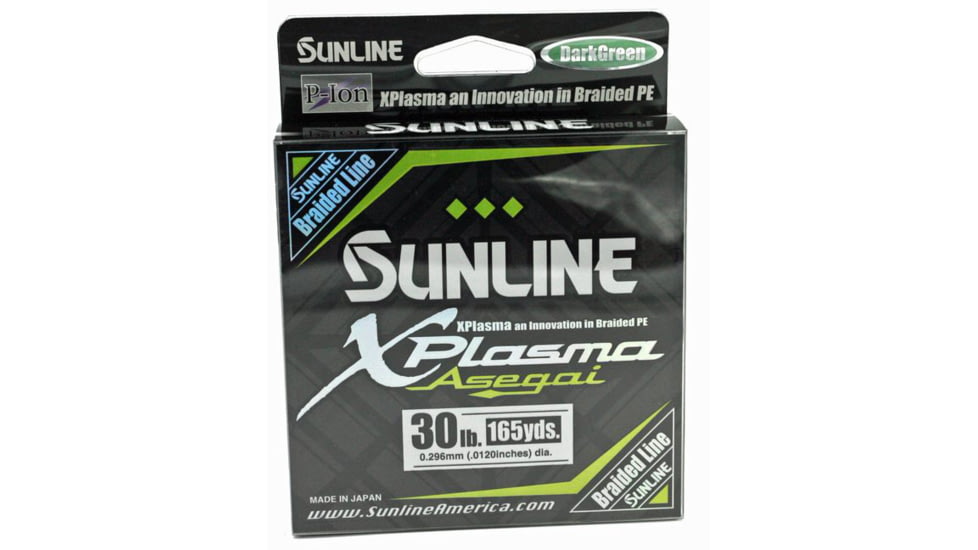 Sunline Xplasma Asegai P-Ion 8 Strand PE Braid 30lb 165yd Dark Green, 63043250
